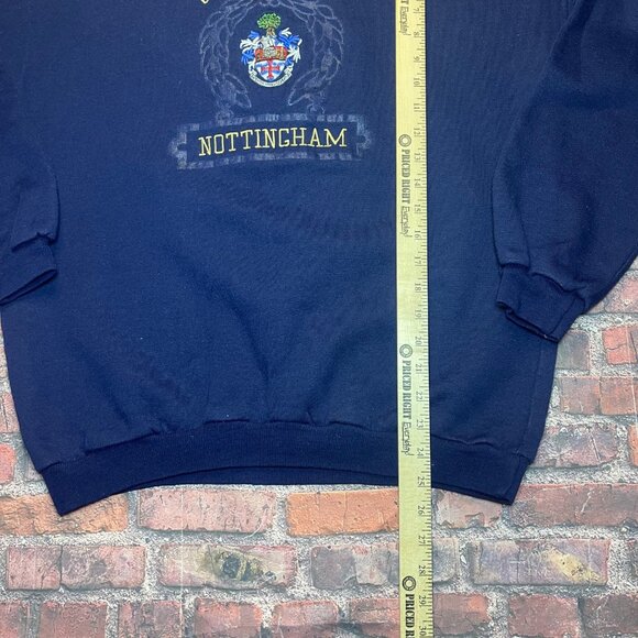 VINTAGE University Of Nottingham embroidered College Sweater Crewneck 90s - Picture 4 of 5
